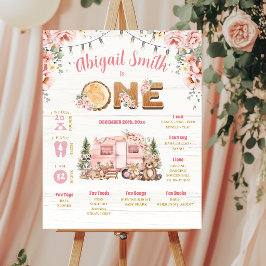 Poster Sinal de Aniversário Placa Feliz Campeão Rosa