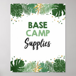 Poster Sinal de Aniversário Tropical Safari do Campo Base