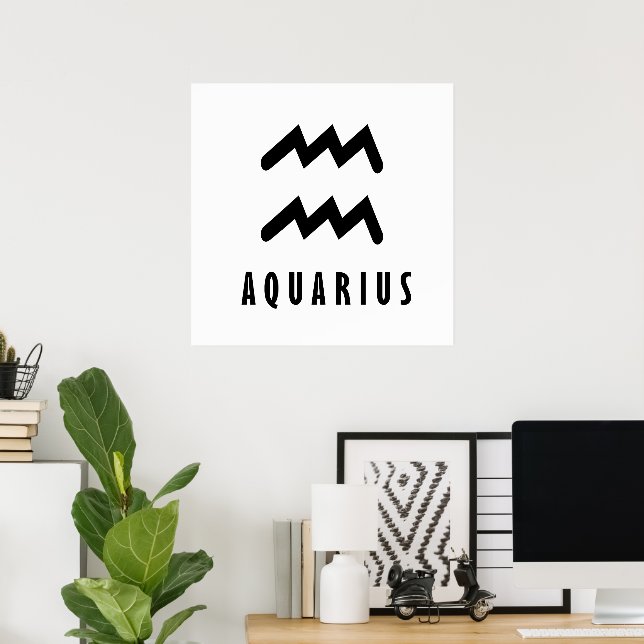 Poster sinal de Aquarius Zodiac (Escritório em casa)
