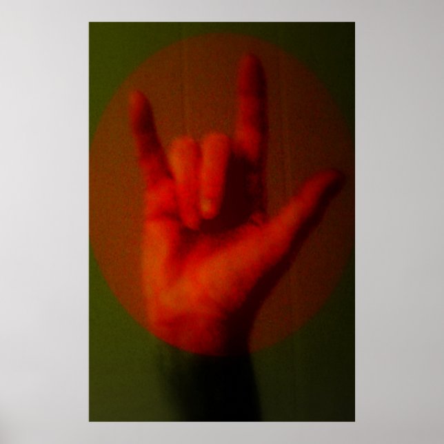 Poster Sinal de ASL que te amo (Frente)