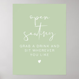 Poster Sinal de Assento Aberto de Casamento LEAH Vibrante