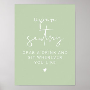 Poster Sinal de Assento Aberto de Casamento LEAH Vibrante