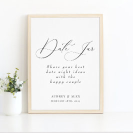 Poster Sinal de Atividade de Chá de Noiva Preto Moderno d