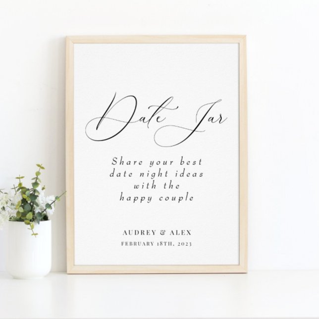 Poster Sinal de Atividade de Chá de Noiva Preto Moderno d (Criador carregado)