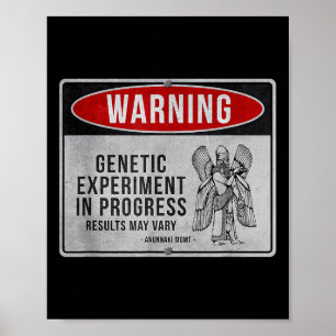 Poster Sinal de Aviso Anunnaki Engraçado - Experiência Ge