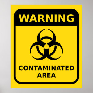 Poster Sinal de aviso de perigo biológico