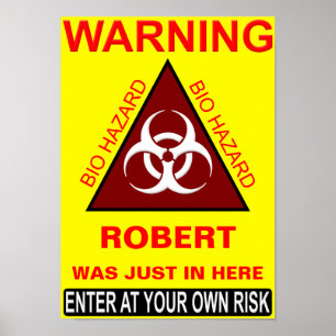 Póster (Sinal de aviso do banheiro do nome da inserção)