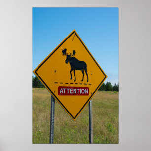 Póster Sinal de aviso dos alces