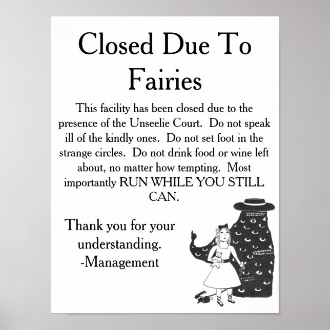 Póster Sinal de Aviso Unseelie Fairies (Frente)