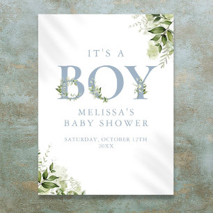 Poster Sinal de Baby Shower Azul Menino