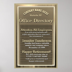 Poster Sinal de Baixa de Vintagem Dourada Personalizado