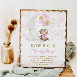 Poster Sinal de Balões de Urso de Teddy - mamãe Belga