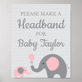 Poster Sinal de banda larga de Chá de fraldas elefante ro