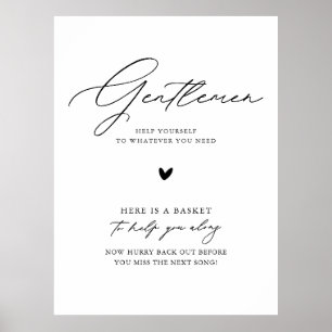 Poster Sinal de Banheira de Casamento Elegante