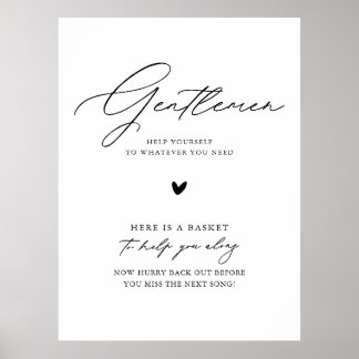 Poster Sinal de Banheira de Casamento Elegante
