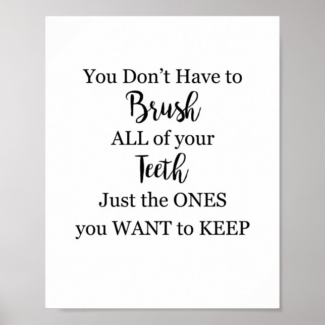 Poster Sinal de Banheira Escove os dentes (Frente)