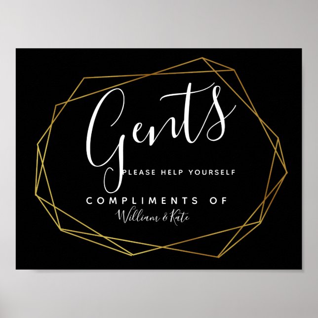 Póster Sinal de banheiro de dentes - sanita cristal geomé (Frente)