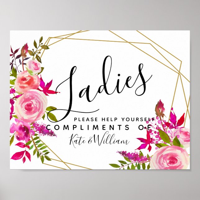 Póster Sinal de banheiro feminino - cesto de banheiro Cry (Frente)