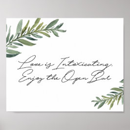 Poster Sinal de Bar Aberto da Folha de Água