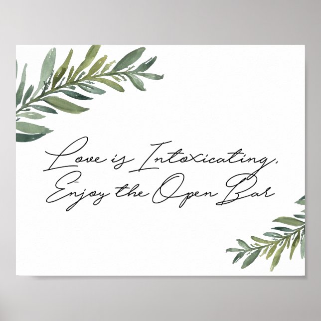 Poster Sinal de Bar Aberto da Folha de Água (Frente)