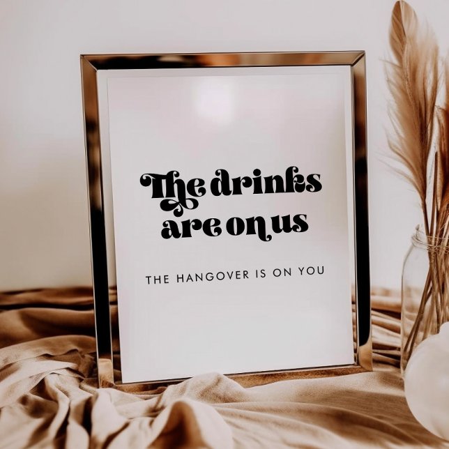 Poster Sinal de Bar Aberto de Casamento de Script Retroat (Criador carregado)