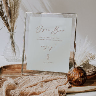 Poster Sinal de Bar Aberto de Casamento Engraçado com Fol