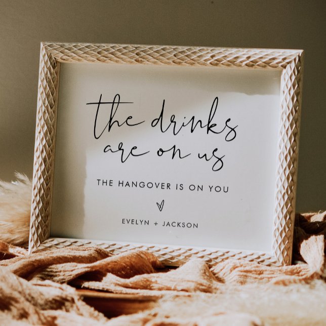 Poster Sinal de Bar Aberto Engraçado, Bebidas Estão Em Nó (Criador carregado)