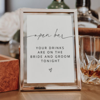 Poster Sinal de Bar Aberto Minimalista do ARCHER