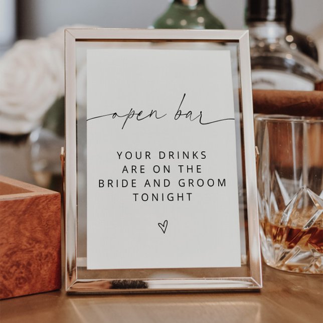 Poster Sinal de Bar Aberto Minimalista do ARCHER (Criador carregado)