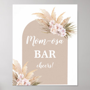 Poster Sinal de Bar Bohemian Pampas Grass Mimosa
