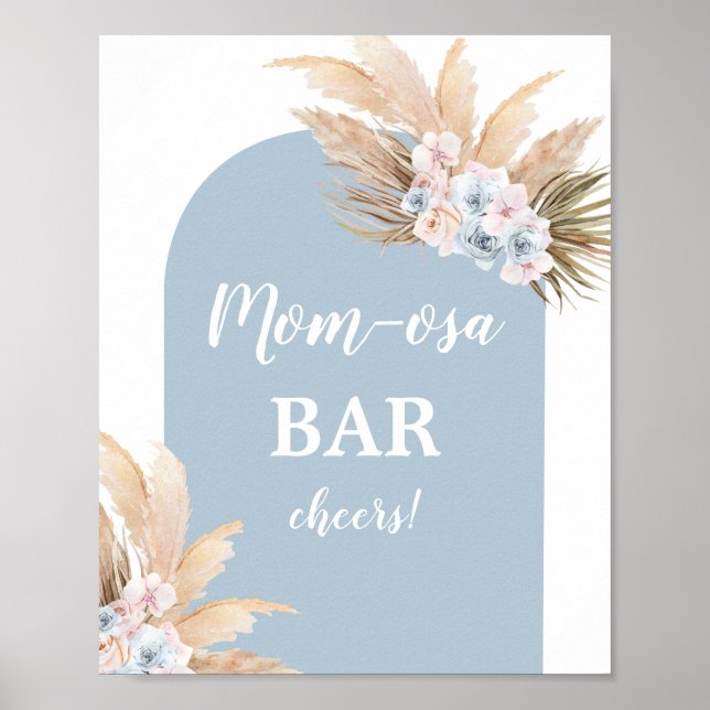 Poster Sinal de Bar Bohemian Pampas Grass Mimosa (Frente)