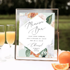 Poster Sinal de Bar Boho Blooms Mimosa