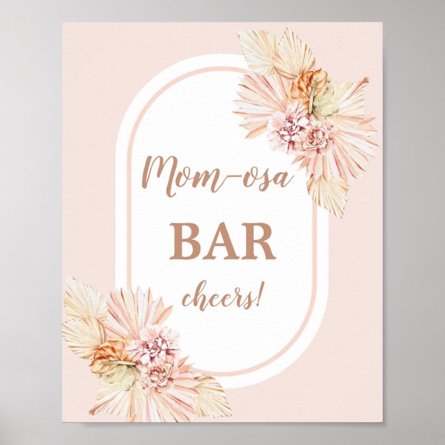 Poster Sinal de Bar Boho Blush Desert Momosa (Frente)