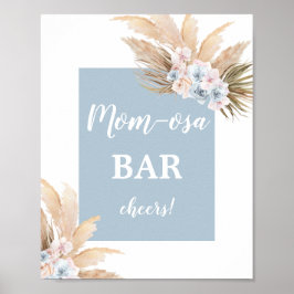 Poster Sinal de Bar Boho Pampas Grass Mimosa