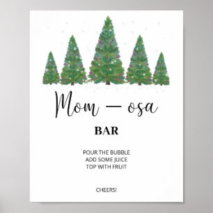Poster Sinal de bar da mãe-osa. Posto de bar momosa de in
