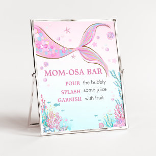 Poster Sinal de Bar da Mamãe no Chá de Bebê Sereia