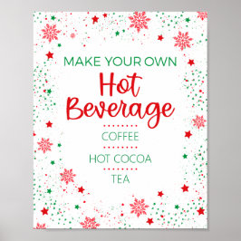 Poster Sinal de Bar de bebidas quentes Natal Feriado