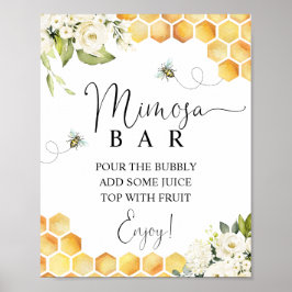 Poster Sinal de Bar de Bee Mimosa