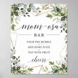 Poster Sinal de bar de Boho Greenery Foliage eucalyptus m