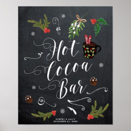 Poster Sinal de bar de cacau quente de natal de inverno H