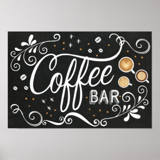 Poster Sinal de Bar de café