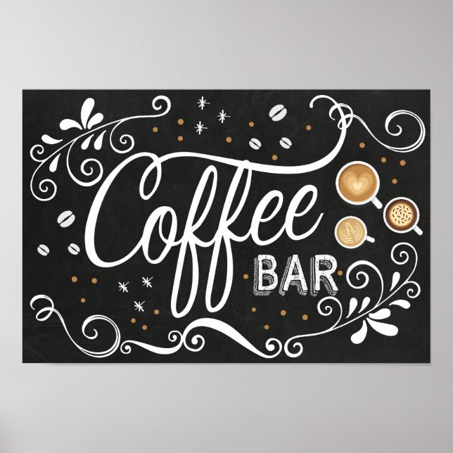 Poster Sinal de Bar de café (Frente)