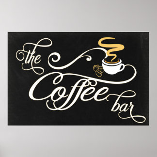Poster Sinal de Bar de Café 24x36