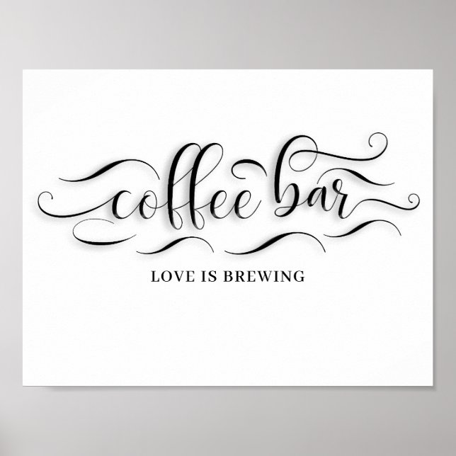 Poster Sinal de Bar de Café Dia de Casamento (Frente)