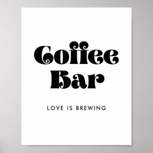 Poster Sinal de Bar de Café do Script Retroativo Vintage