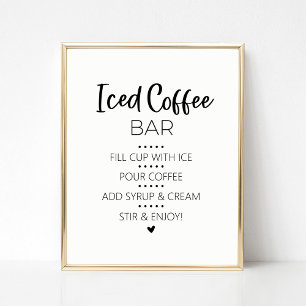 Poster Sinal de Bar de Café Físico