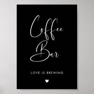 Poster Sinal de Bar de café preto Elegante e moderno