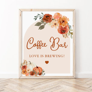 Poster Sinal de Bar de café Terracotta Pumpkin