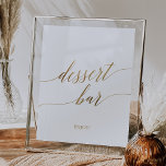 Poster Sinal de Bar de Caligrafia Dourada Elegante<br><div class="desc">Este elegante sinal de bar de sobremesa de caligrafia em ouro é perfeito para um casamento simples. A design neutra apresenta uma poster minimalista decorada com tipografia falsa de ouro romântica e caprichosa. Nota: Este design não apresenta folha de ouro real. É um gráfico de alta qualidade feito para se...</div>