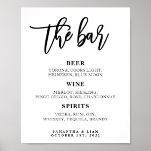 Poster Sinal de Bar de Casamento